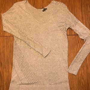 Gray knit tunic sweater